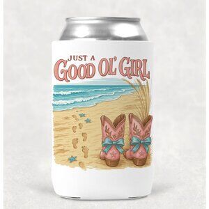 Good Ole Girl Beach Western 12OZ Beverage Koozie Neoprene Drink Can Cooler